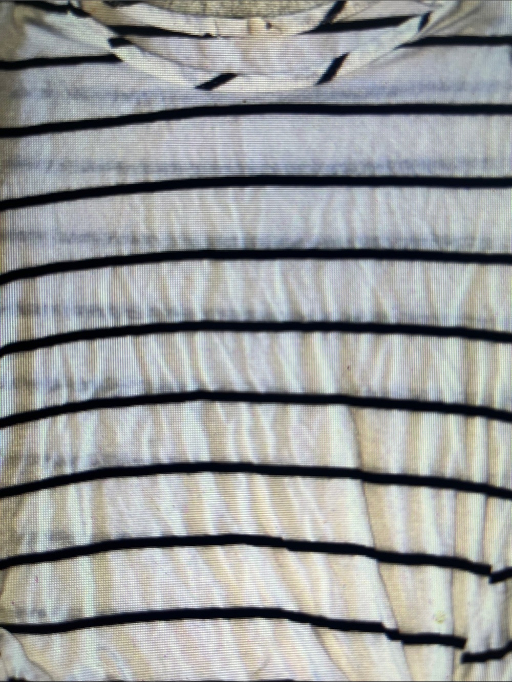 Classic White and Black Striped Crewneck Men's Shirt